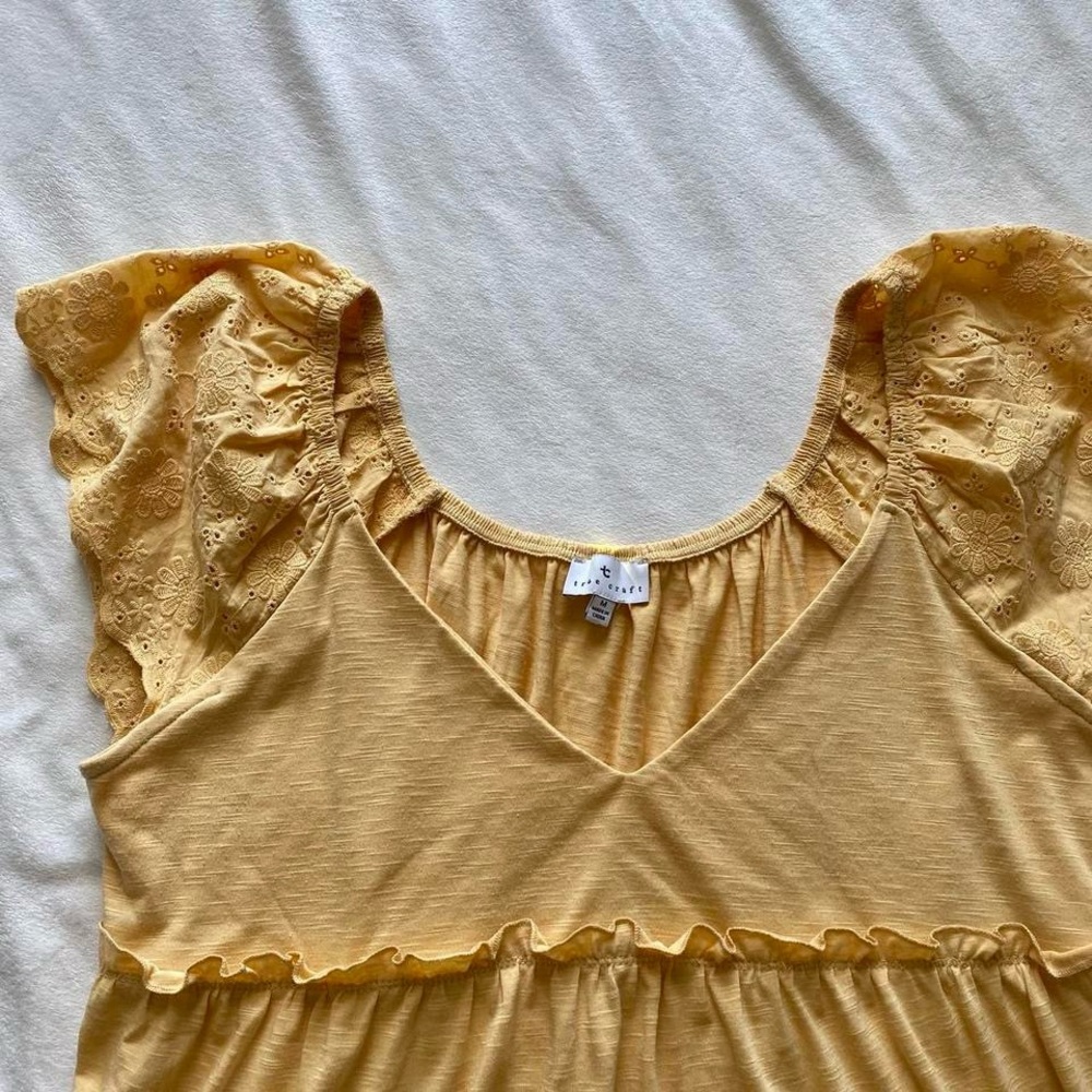 honey yellow lace babydoll top - Picture 2 of 8